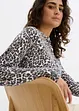 Finstickad cardigan med leopardmönster, bonprix