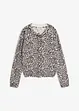 Finstickad cardigan med leopardmönster, bonprix
