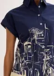 Oversized, kortärmad blus i bomullspoplin, bonprix