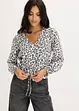 Kort blus med rynkningar, bonprix
