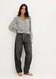 Kort blus med rynkningar, bonprix