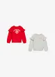 Sweatshirt i mjuk ekologisk bomull (2-pack), bonprix