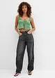 Jeans i Barrel-modell, Mid Waist, Super Soft, bonprix