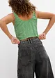 Jeans i Barrel-modell, Mid Waist, Super Soft, bonprix