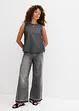 Wide Leg Jeans, cropped, bonprix