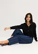 Stickad hålmönstrad cardigan, bonprix