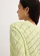 Stickad hålmönstrad cardigan, bonprix