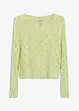 Stickad hålmönstrad cardigan, bonprix