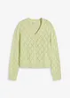Stickad hålmönstrad cardigan, bonprix