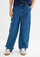 Loose Fit Cargo Jeans med justerbar midja, Straight, bonprix