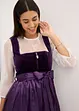 Mellanlång dirndl med sammet (2 delar), bonprix
