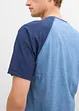 T-shirt med kort knappslå, av ekologisk bomull med tvättade effekter, bonprix