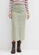 Midikjol av twill, bonprix
