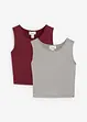 Croppad topp i figurnära modell (2-pack), bonprix