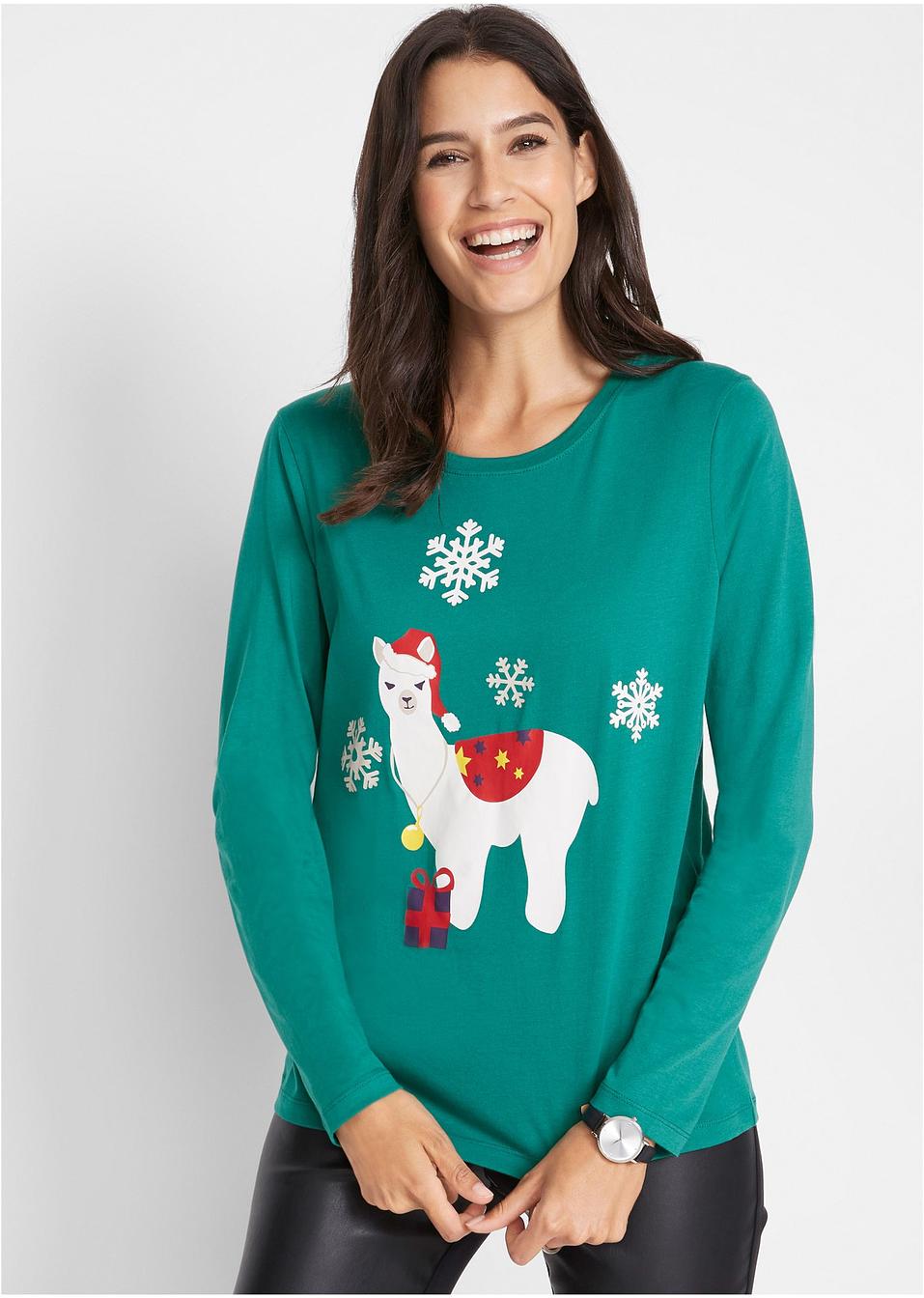 Långärmad topp med julmotiv Långärmad topp med julmotiv